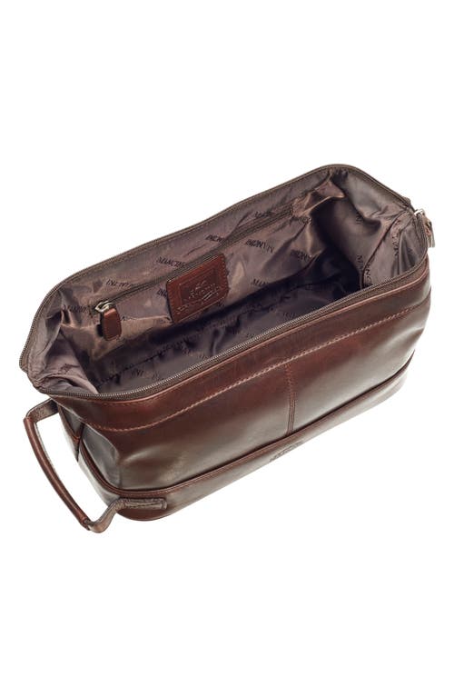 Mancini Classic Toiletry Bag In Brown