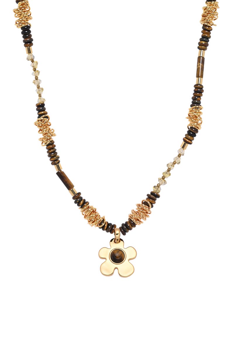 Olivia Flower Pendant Necklace, Main, color, GOLD
