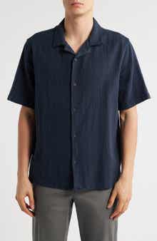 Wax London Didicot Open Weave Cotton Camp Shirt