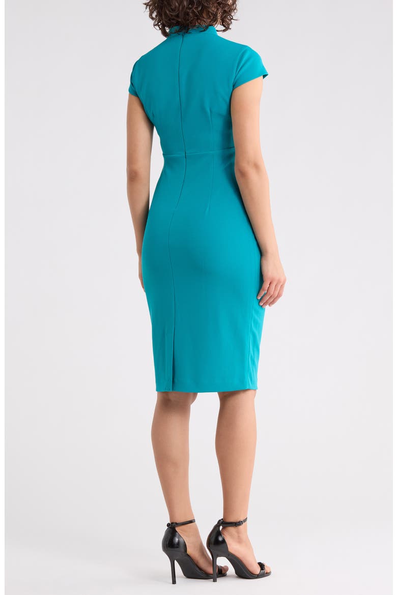 Split Neck Midi Dress, Alternate, color, LAGOON