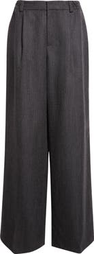 Alexander Wang Tailored Wool Flannel Wide Leg Pants