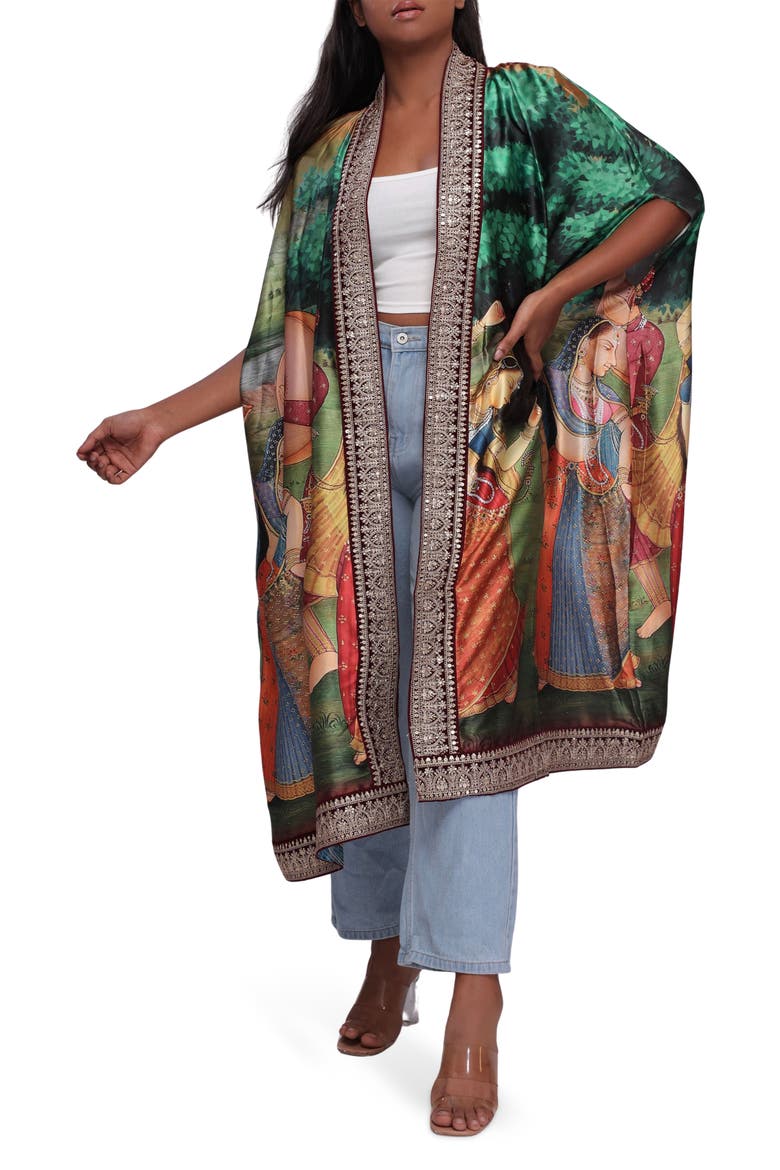 Mumtaz Satin Jacket, Main, color, GREEN