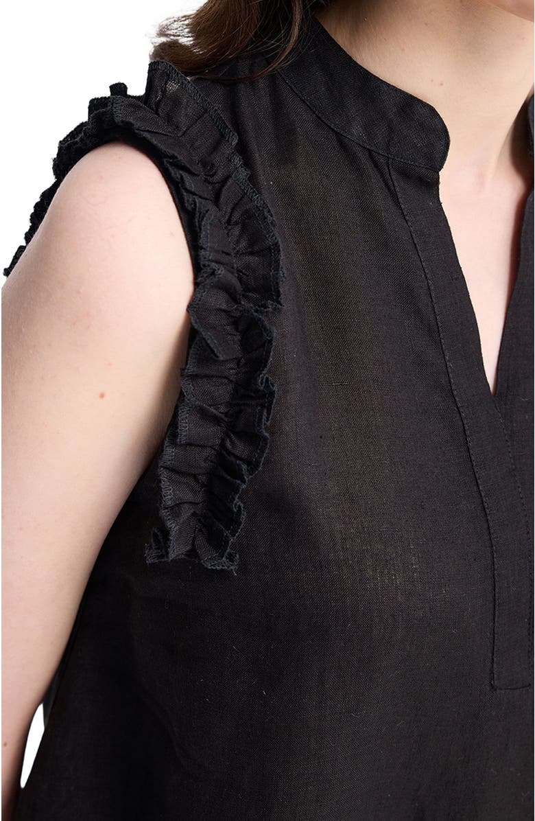 Reistor Sleeveless Hemp Top with Ruffles, Alternate, color, Black