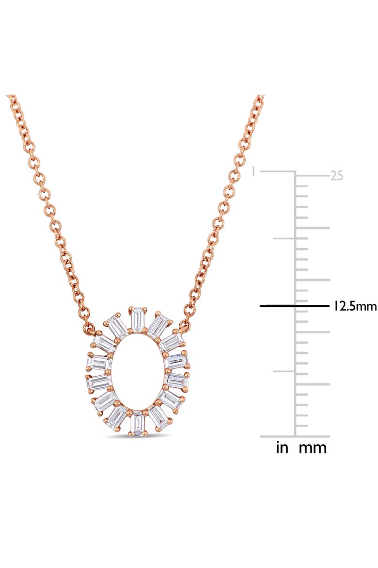 Diamond Open Oval Necklace 14k Rose Gold, Alternate, color, Rose Gold