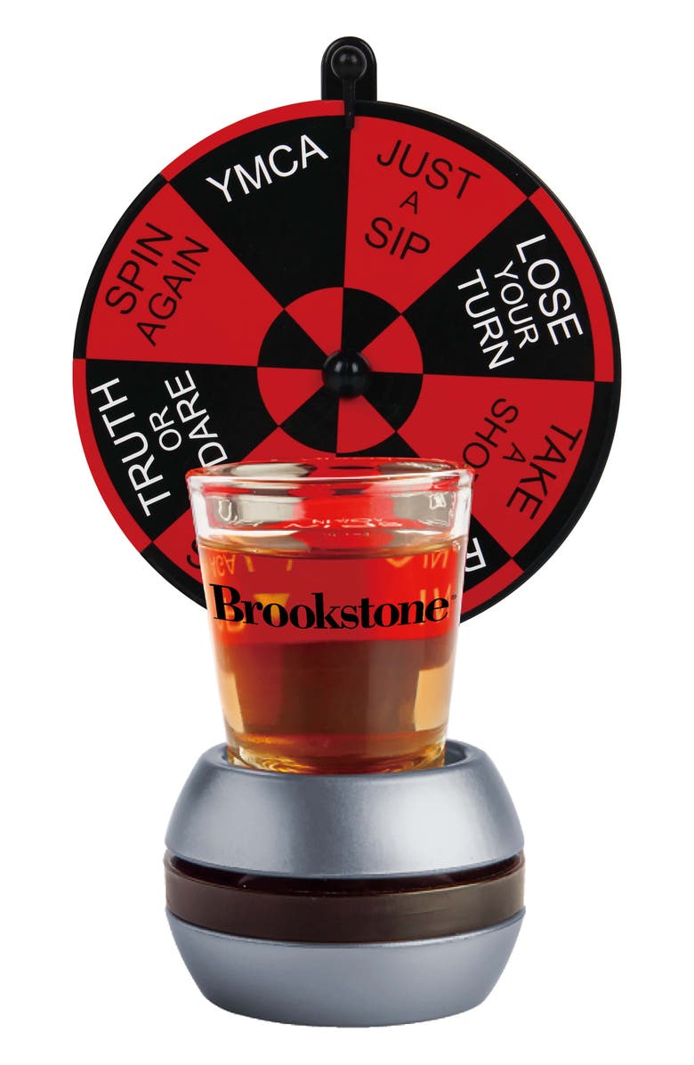 BROOKSTONE Wheel of Shots Drinking Game, Alternate, color, Black