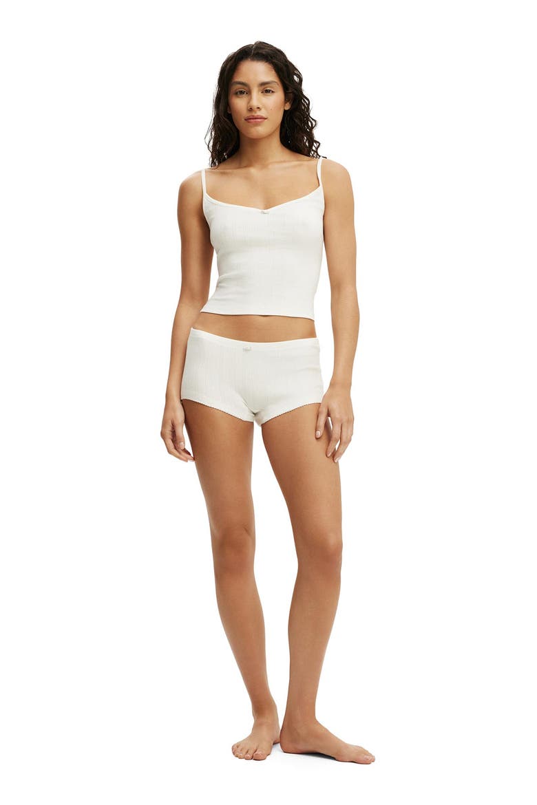Women's Dreamy Soft Pointelle Micro Short, Alternate, color, Coconut Milk