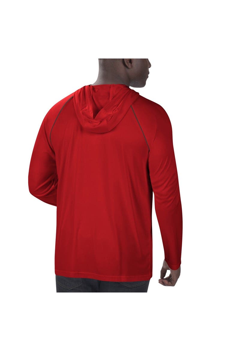 Men's Starter Red Tampa Bay Buccaneers Raglan Long Sleeve Hoodie T-Shirt, Alternate, color, Red