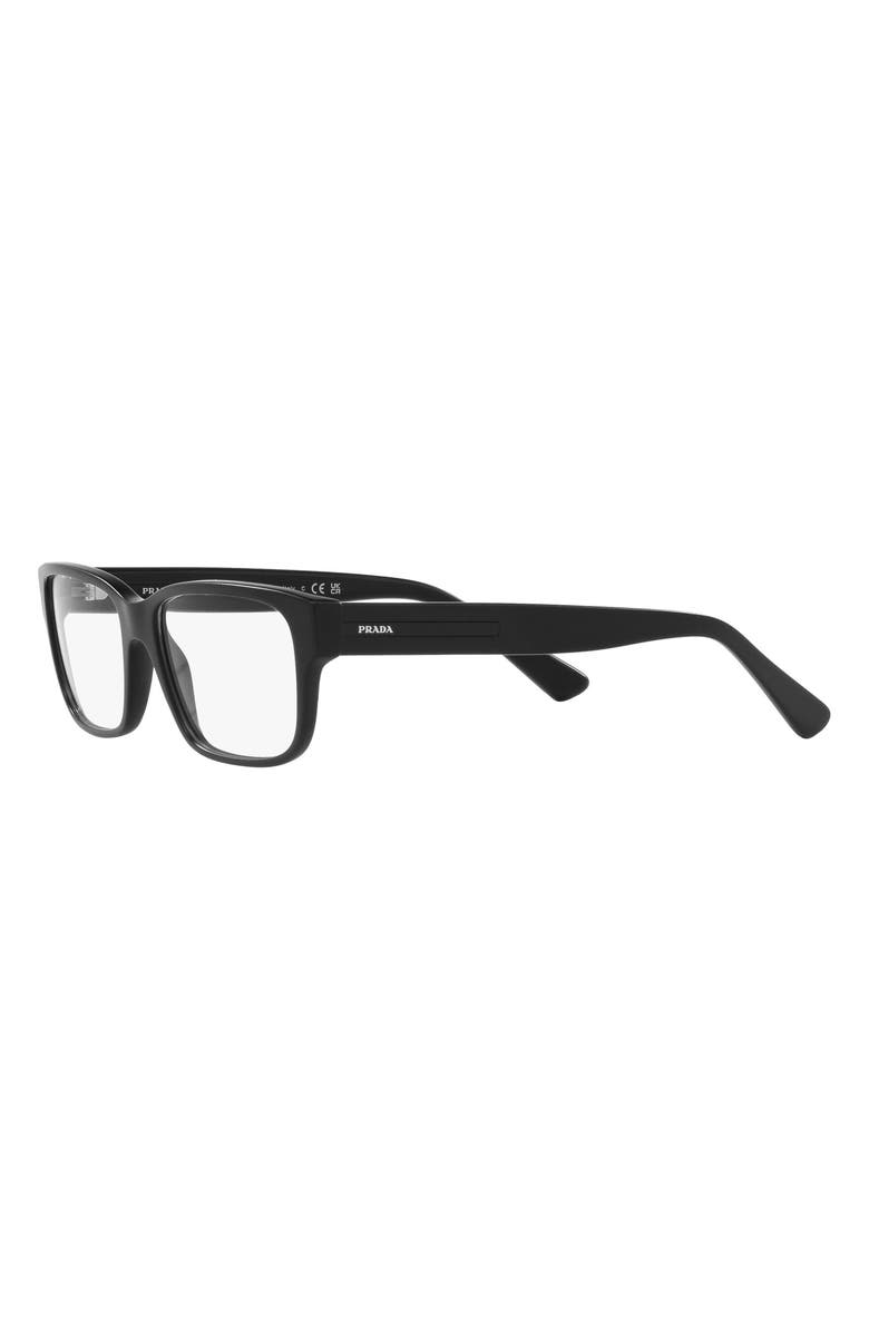 Prada 56mm Square Optical Glasses, Alternate, color, Matte Black