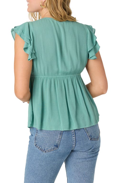 O'neill Deji Ruffle Peplum Top In Oil Blue