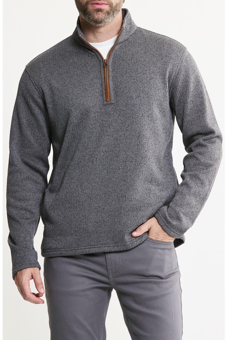Stretch Fleece Quarter Zip Sweater, Main, color, GREY FLEECE