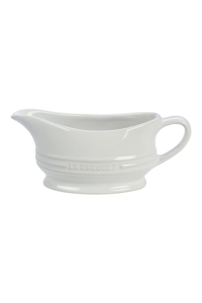 Stoneware Gravy Boat, Main, color, WHITE