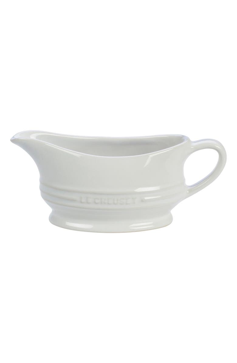 Le Creuset Stoneware Pumpkin Gravy Boat With Lid - 14 Oz, Olive, Charming Seasonal Serveware