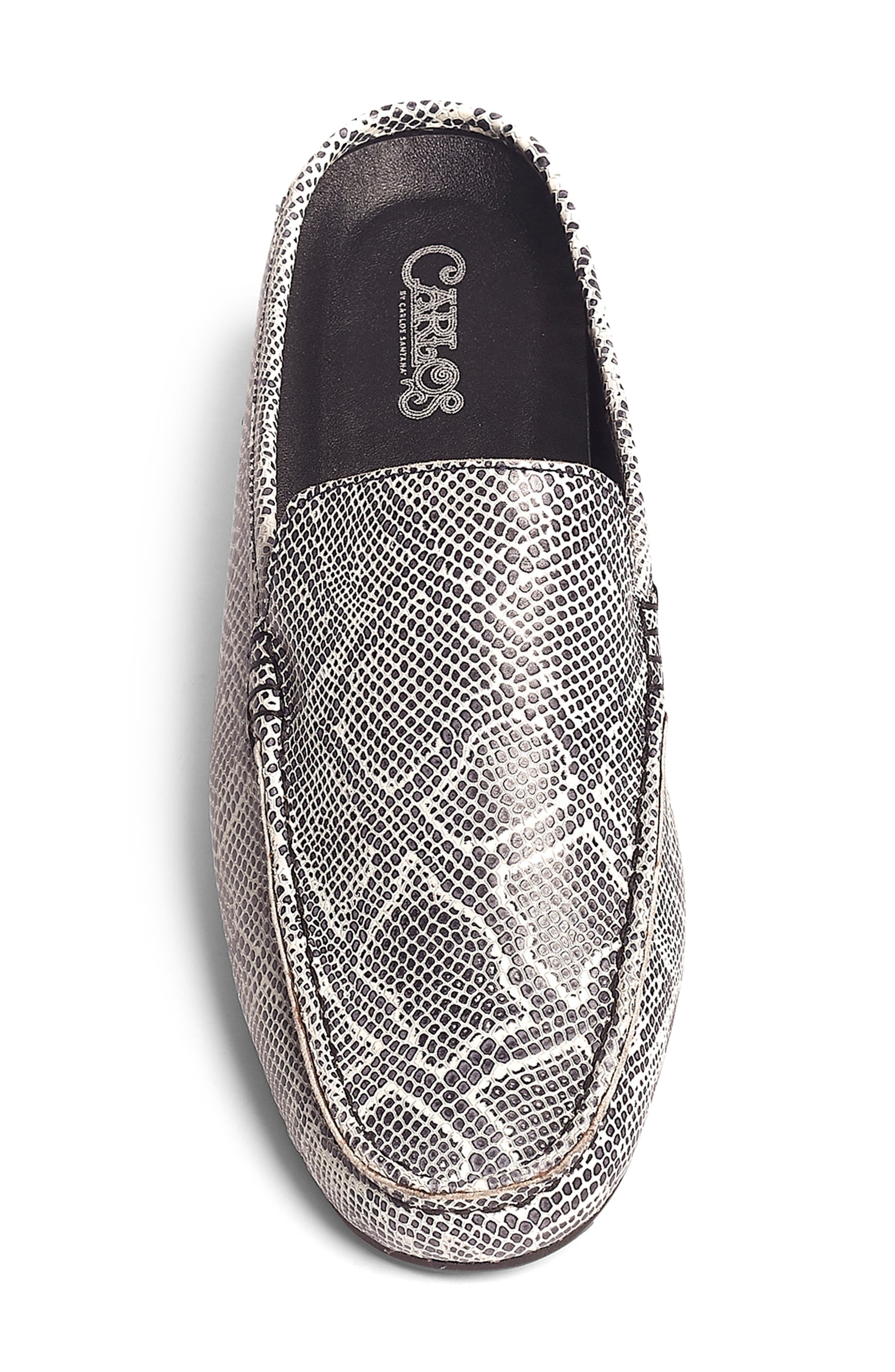 CARLOS SANTANA Hector Snake Embossed Leather Mule, Alternate, color, White/ Black