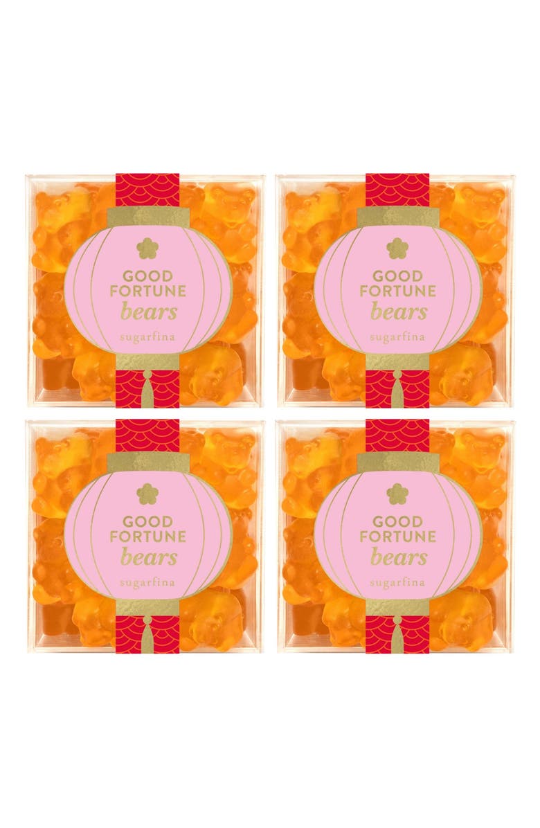 sugarfina Lunar New Year Set of 4 Good Fortune Bears Candy Cubes, Main, color, 