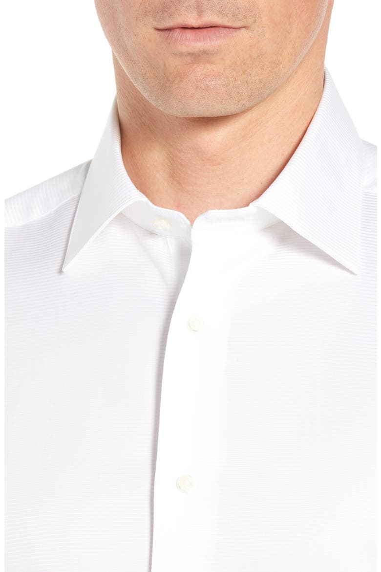 Horizontal Twill Regular Fit Tuxedo Shirt, Alternate, color, WHITE