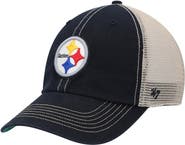 '47 Men's '47 Black/Natural Pittsburgh Steelers Trawler Trucker Clean Up Snapback Hat