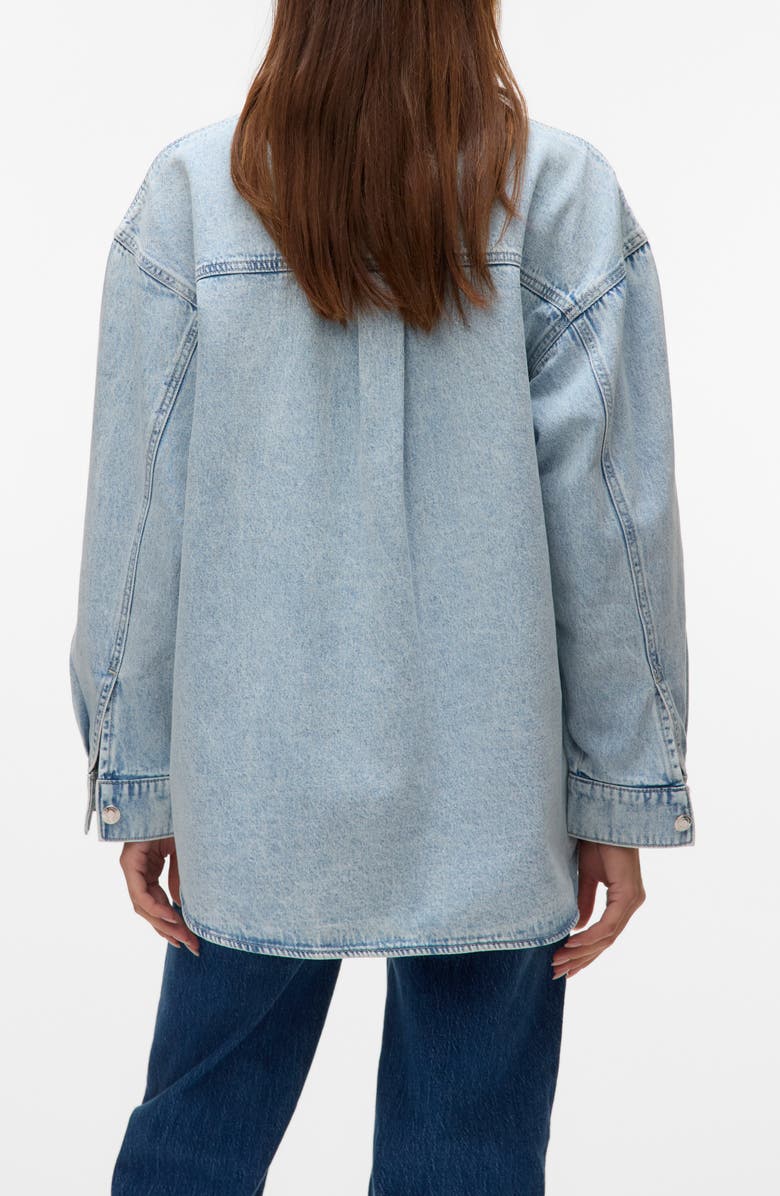 VERO MODA Jennie Oversize Denim Shirt Jacket, Alternate, color, Light Blue Denim