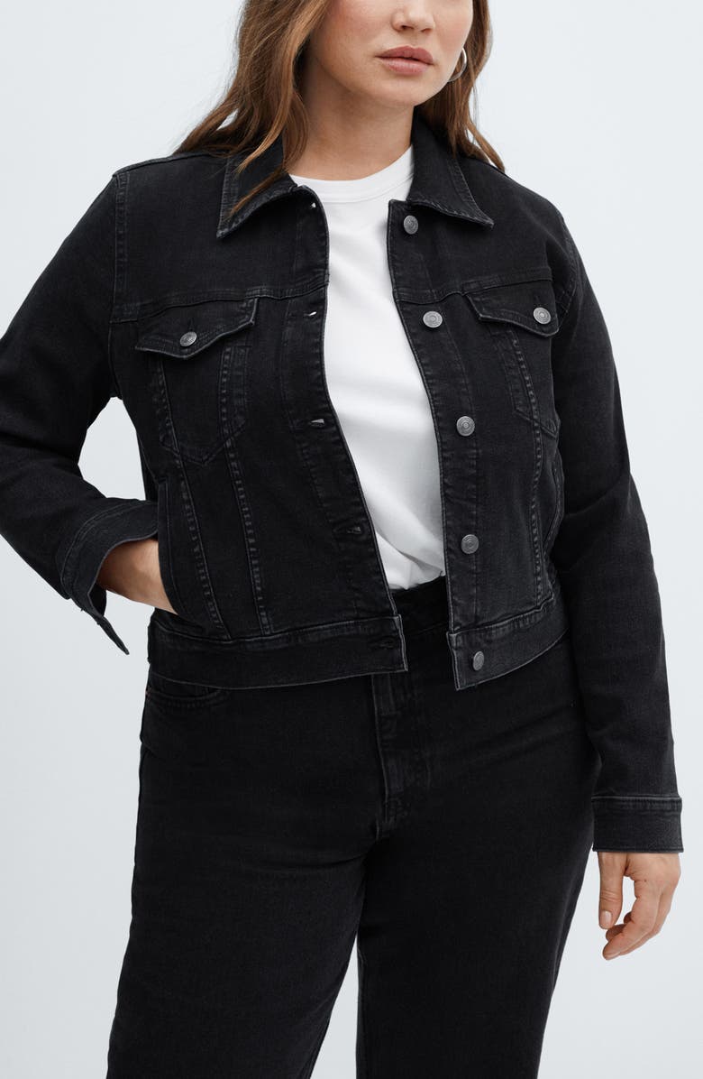 MANGO Vicky Denim Trucker Jacket, Alternate, color,