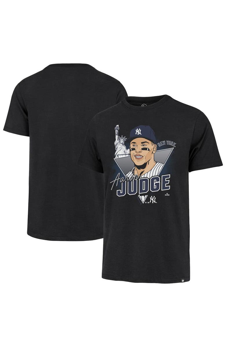 '47 Men's '47 Aaron Judge Black New York Yankees Player Caricature Franklin T-Shirt, Main, color, Black