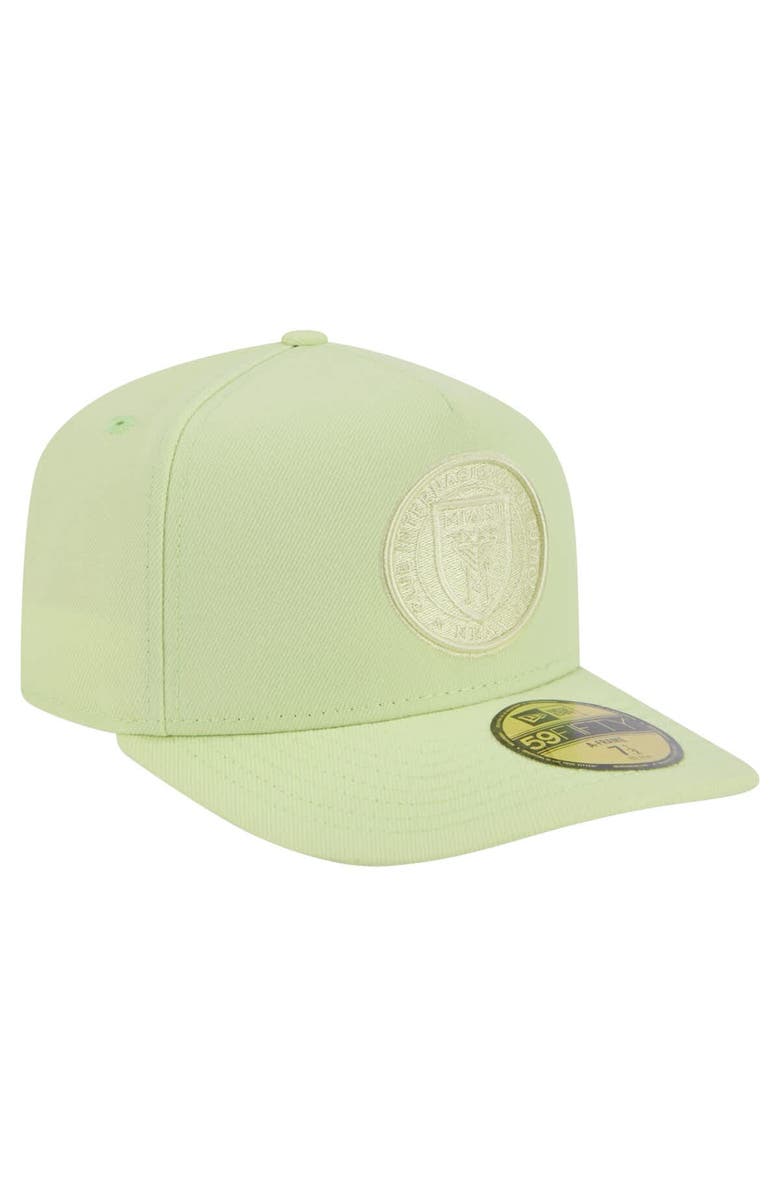 New Era Men's New Era Green Inter Miami CF Color Pack A-Frame 59FIFTY Fitted Hat, Alternate, color, Green
