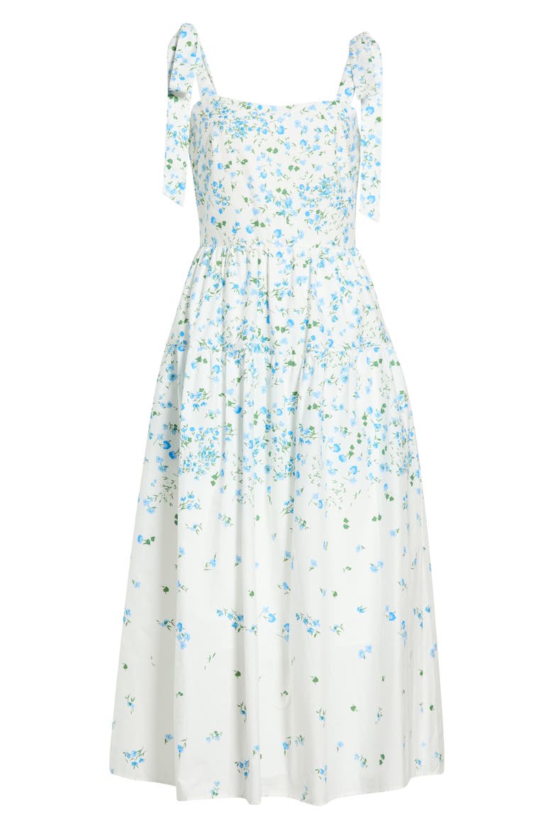 Floral Cotton Maxi Sundress, Alternate, color, WHITE-BLUES-GREEN