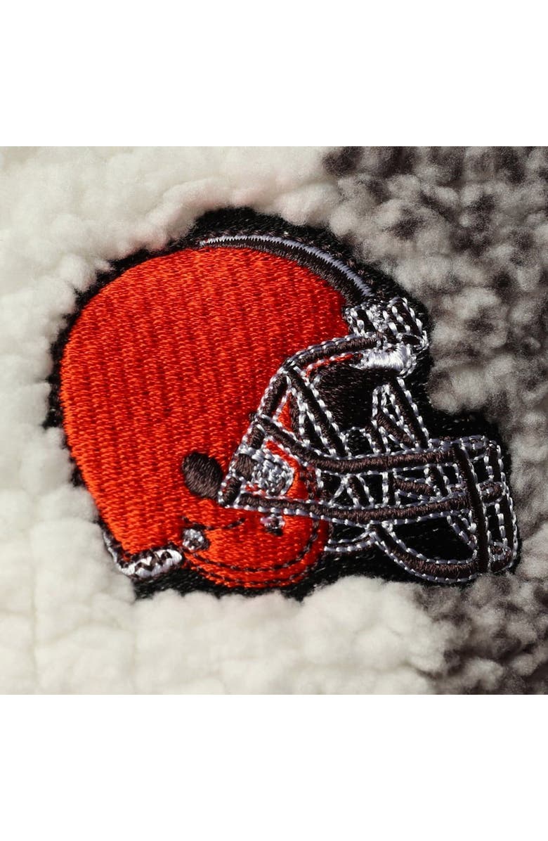 G-III 4HER BY CARL BANKS Women's G-III 4Her by Carl Banks Black Cleveland Browns Sherpa Plaid Quarter-Zip Jacket, Alternate, color, 