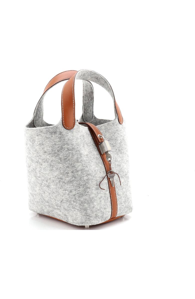 Pre-Owned Hermes Picotin Lock Bag Felt with Leather PM, Alternate, color, Gris Clair