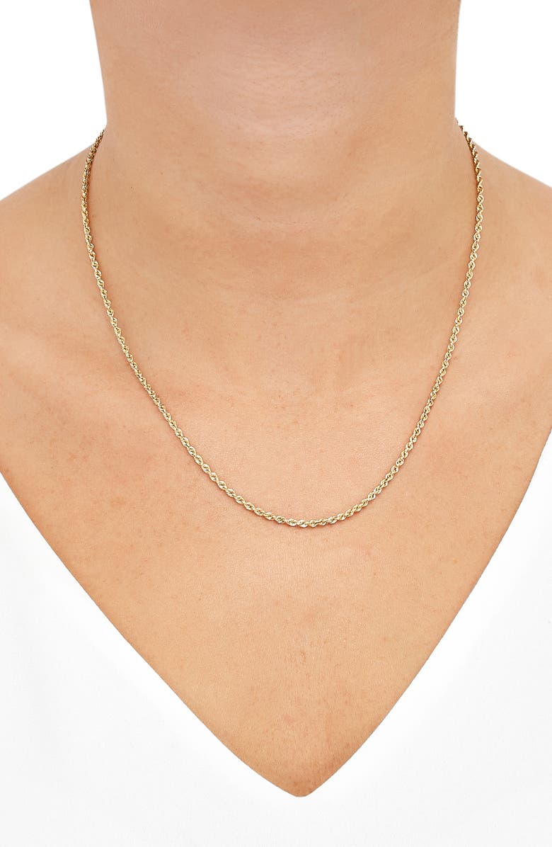 Frankie & Zoe 14K Gold Rope Chain Necklace, Alternate, color, Yellow Gold