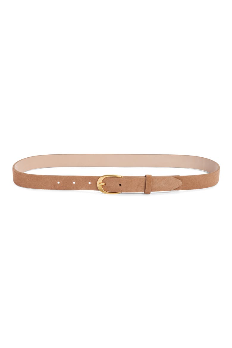 Vera Slim Leather Belt, Main, color, TAN