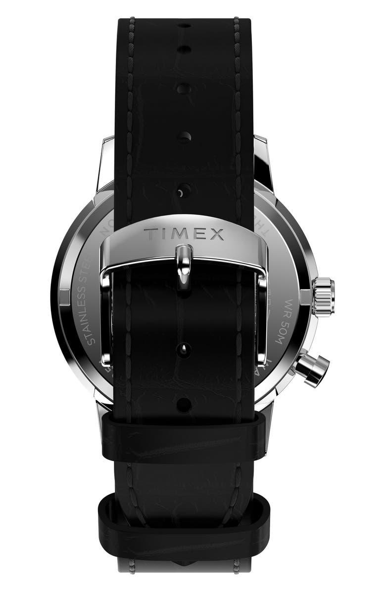 Timex<sup>®</sup> Marlin Moon Phase Leather Strap Watch, 40mm, Alternate, color,