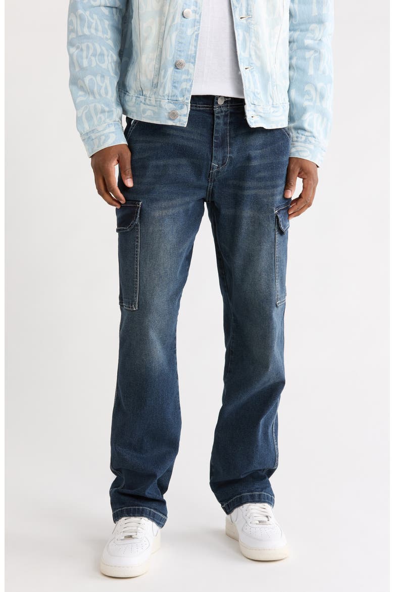 Cargo Pocket Skinny Jeans, Main, color, DARK BEST RIDERS