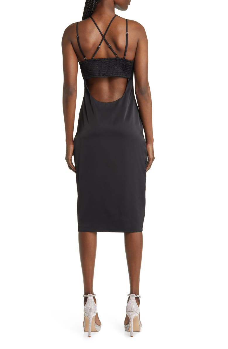 Lulus Chic Hour Cutout Cross Strap Cocktail Dress, Alternate, color, 