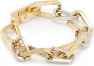 AllSaints Two Tone Assorted Hex Link Bracelet