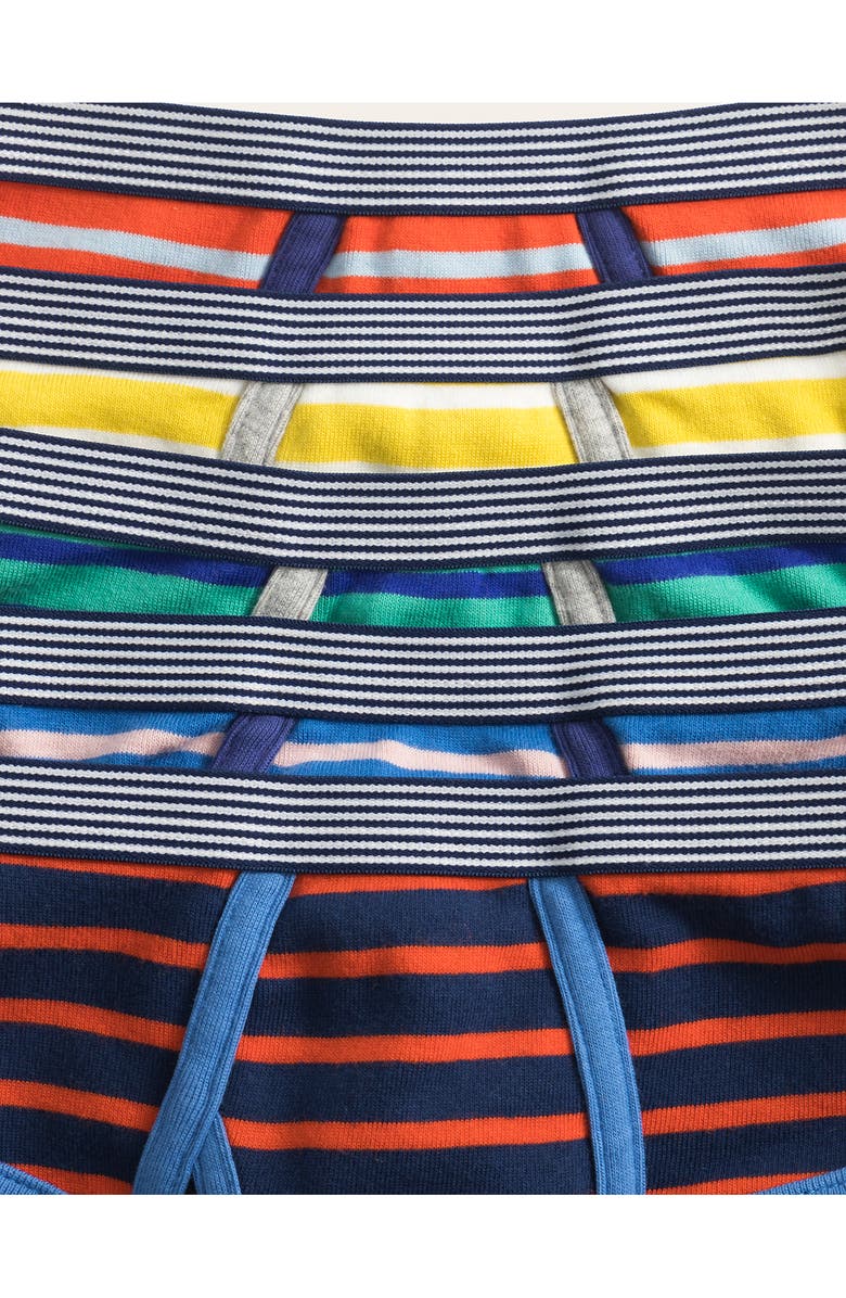 Mini Boden Kids' Assorted 5-Pack Stripe Cotton Briefs, Alternate, color,