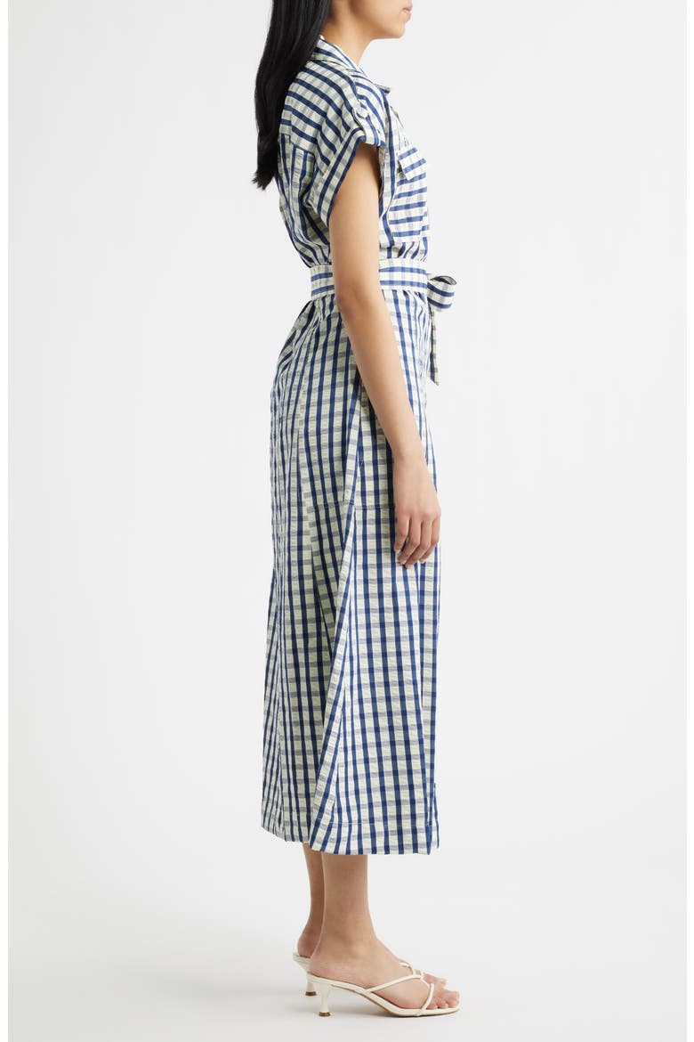 Portia Stripe Maxi Shirtdress, Alternate, color, BLUE CHECK