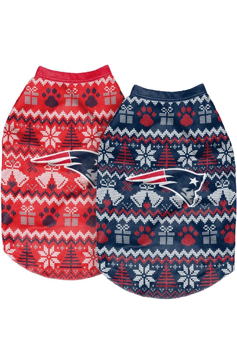 FOCO New England Patriots Reversible Holiday Dog Sweater, Main, color,