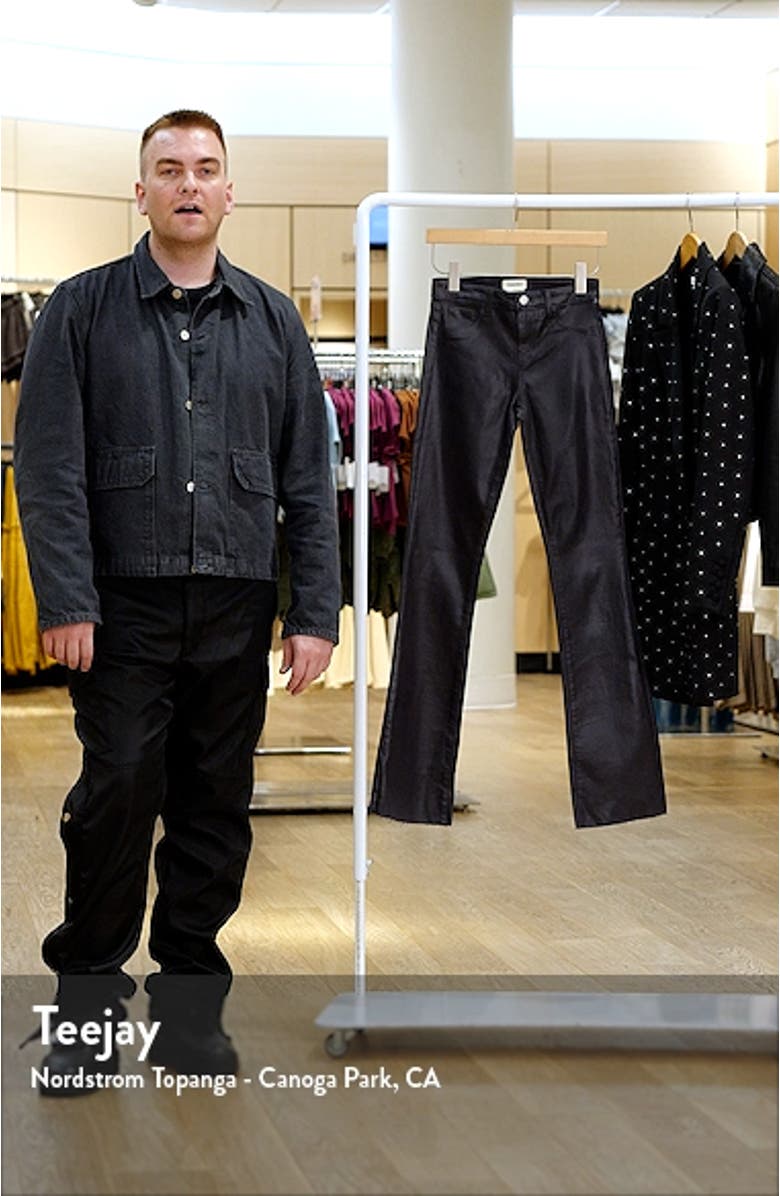 Ruth Coated High Waist Raw Hem Straight Leg Jeans, sales video thumbnail