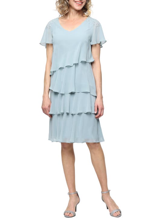 Beaded Tiered Dress