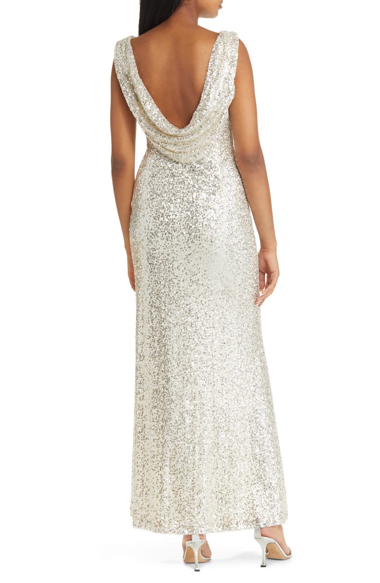 Vince Camuto Cowl Neck Sequin Gown, Alternate, color, 