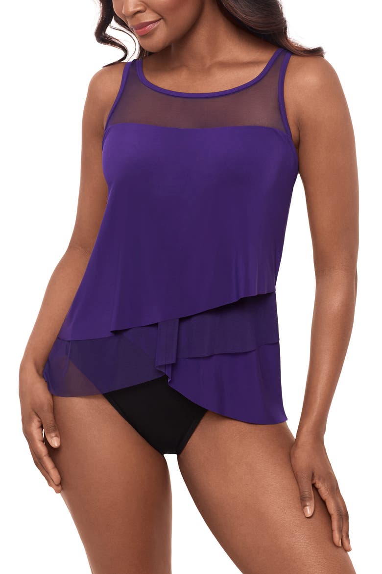 Illusionist Tankini Top, Main, color, MULBERRY