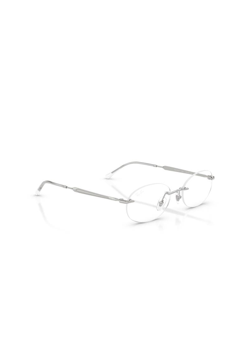 52mm Oval optical glasses, Alternate, color, Silver