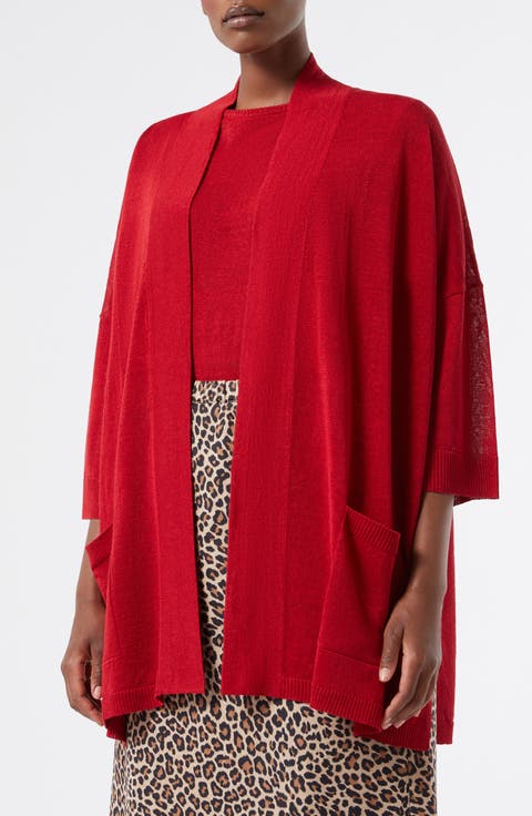 Padana Elbow-Sleeve Linen Blend Cardigan (Plus)