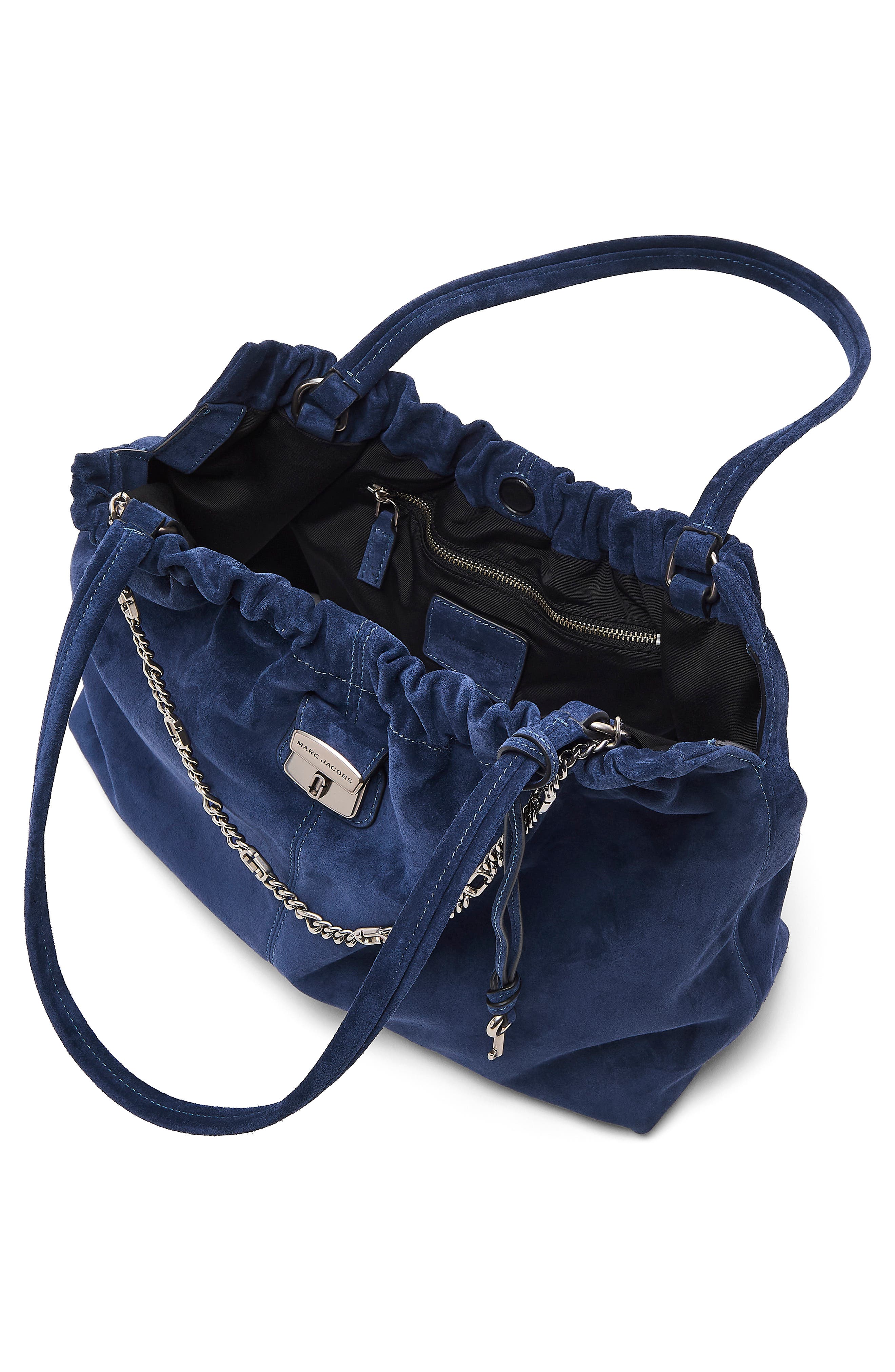 Marc Jacobs The Cristina Suede Tote, Alternate, color, Navy