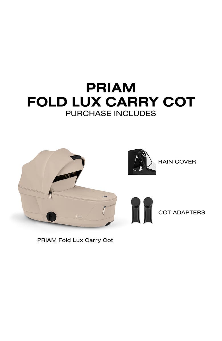 CYBEX Fold Lux Carry Cot for Priam Stroller – Platinum Collection, Alternate, color, Cozy Beige