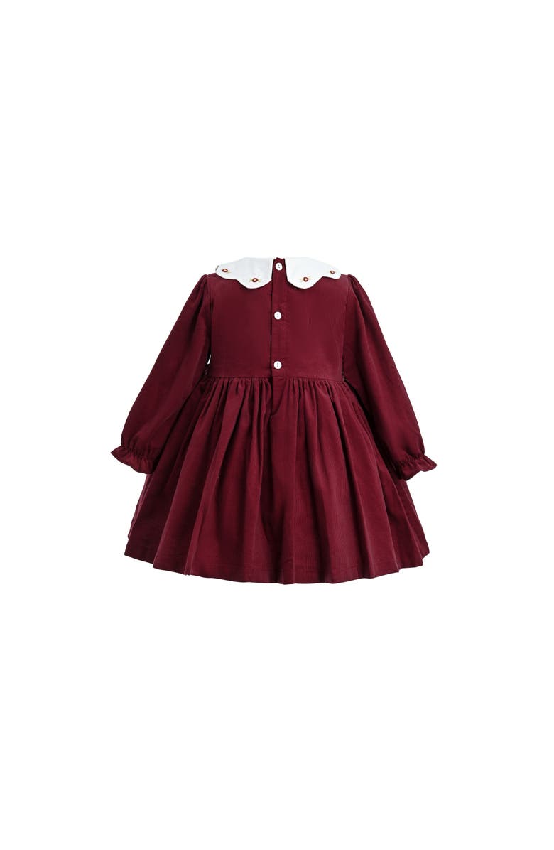 Tulleen Smocked Holiday Dress, Alternate, color, Burgundy