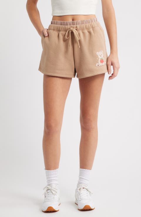 Teddy Bear & Strawberry Sweat Shorts