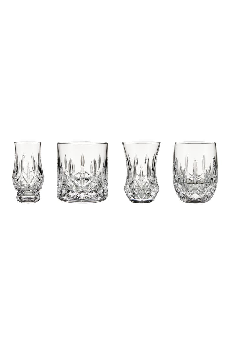 Lismore Connoisseur Assorted Set of 4 Lead Crystal Tumblers, Alternate, color, CLEAR
