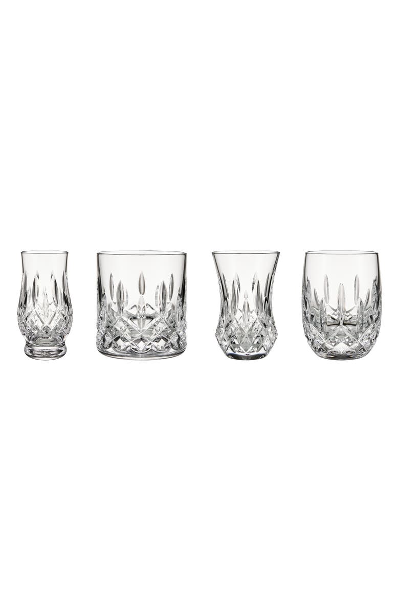 Waterford Lismore Connoisseur Assorted Set of 4 Lead Crystal Tumblers, Alternate, color, Clear