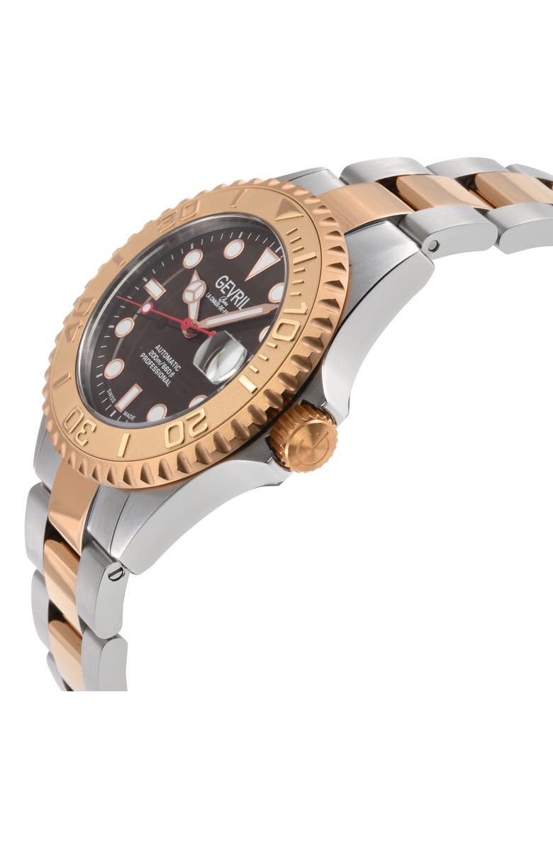 GEVRIL Wall Street Automatic Two-Tone Bracelet Watch, 39mm, Alternate, color, 