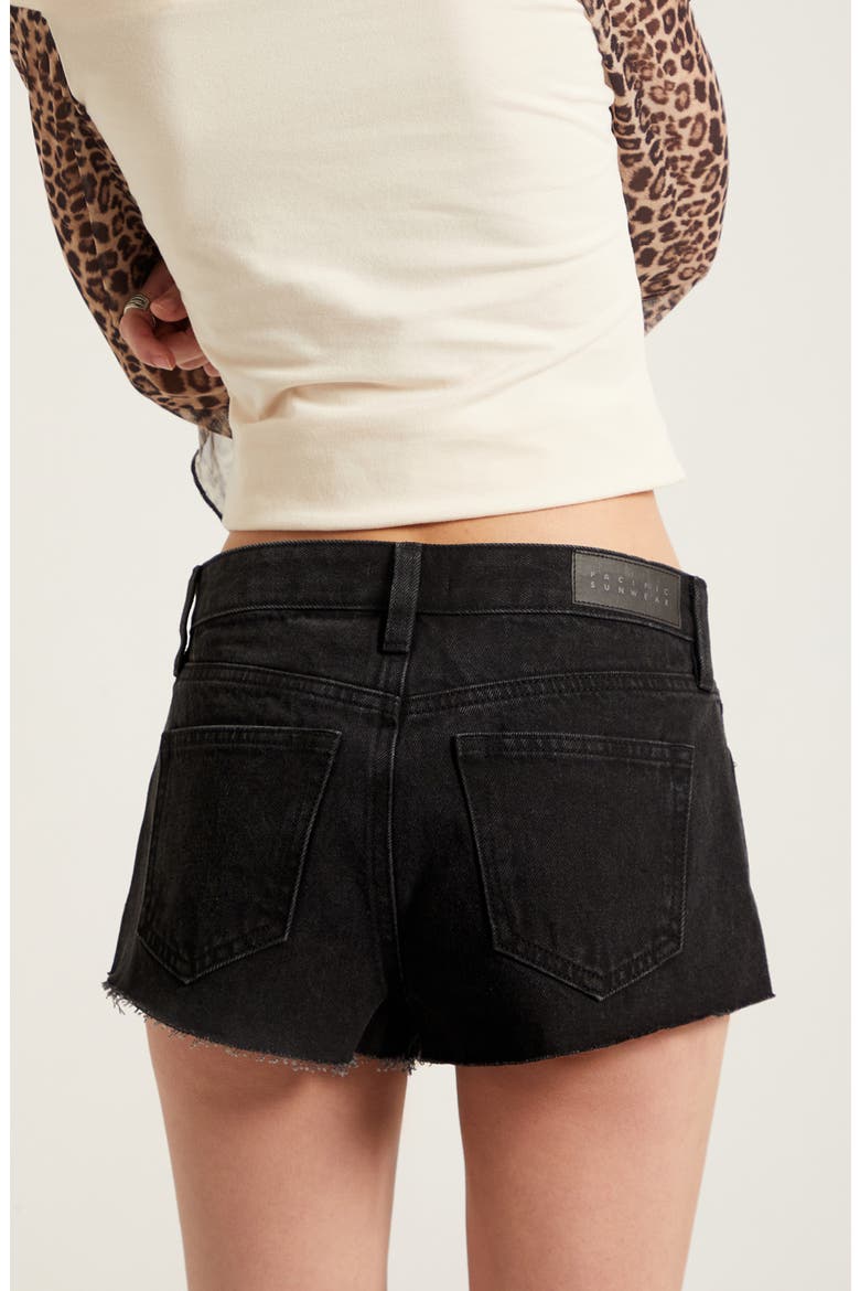 Jamie Raw Hem Denim Micro Shorts, Alternate, color, WASHED BLACK